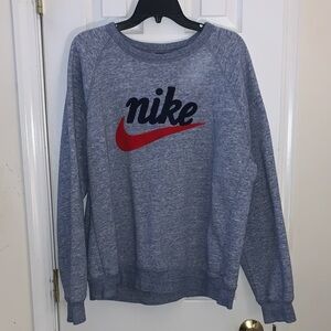 Nike Mens Crewneck Sweatshirt Blue And Red Size XL